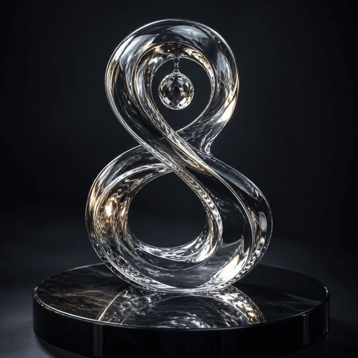 Scultura trasparente in vetro